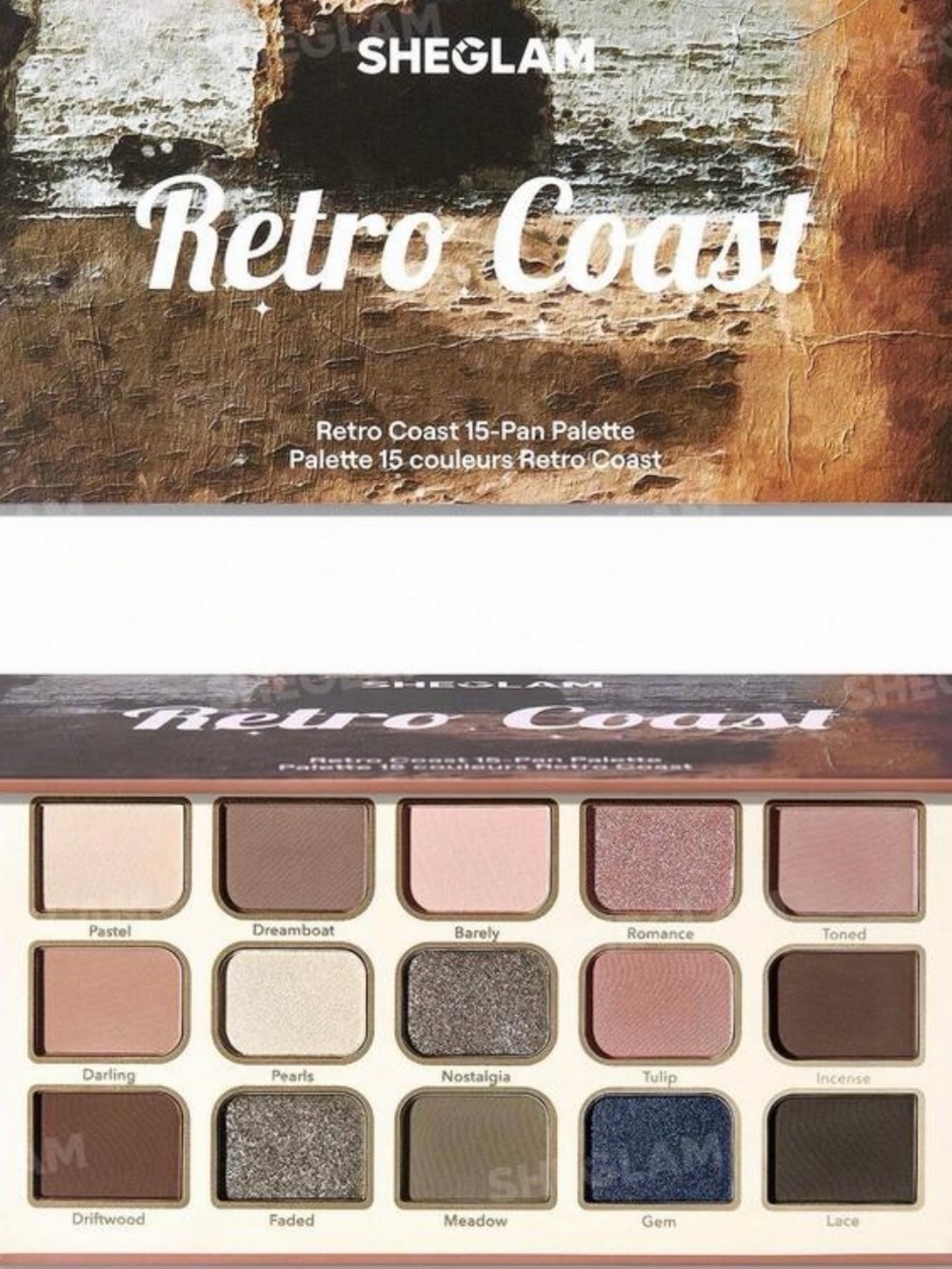 Macy's Sheglam Retro Coast 15-Pan Eyeshadow Palette - Pink, Brown, Navy